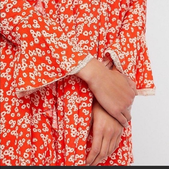 Free People Like You Best Orange Floral Mini Dress - Picture 4 of 14